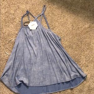 NWT light blue flowy summer top